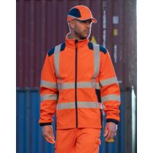 Veste softshell haute visibilite kanpa jaune/marine